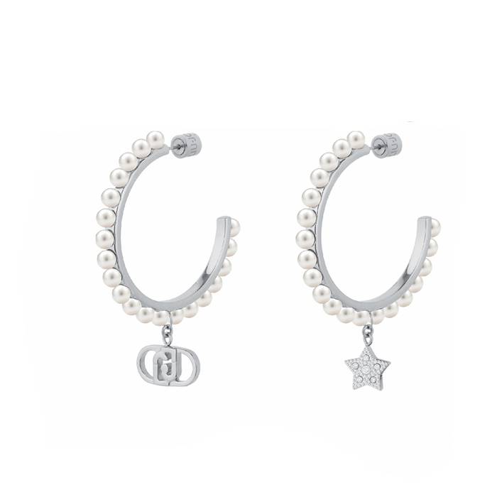 Orecchini Donna Liu Jo Acciaio Cerchio Perle LJ3167