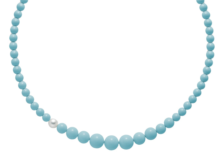 Collana Donna Miluna Girocollo Perle e Pasta di Turchese A Scalare PCL4664