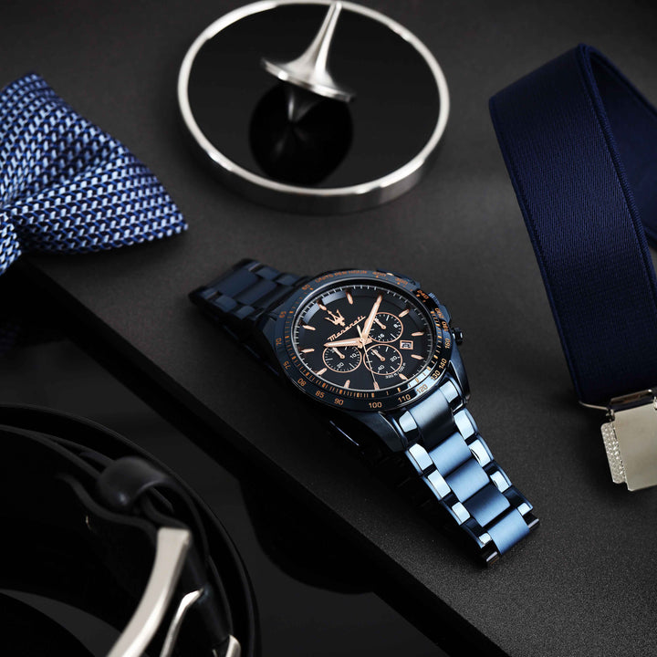Orologio Uomo Maserati Acciaio Blu PVD Quarzo Cronografo Data R8873612054