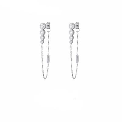 Orecchini Donna Liu Jo Acciaio Lunghi Pendenti Zirconi LJ2994