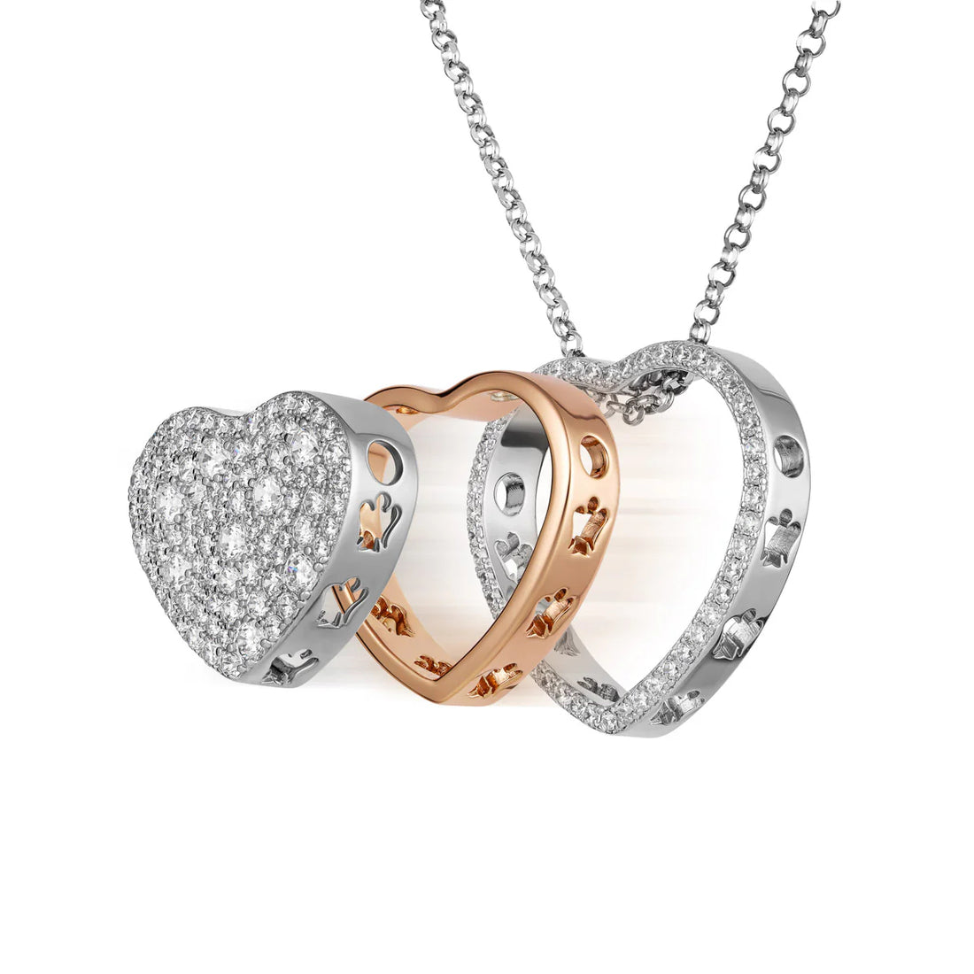 Collana Donna Roberto Giannotti Trilogia D'Amore Argento 925 Cuori GIA448