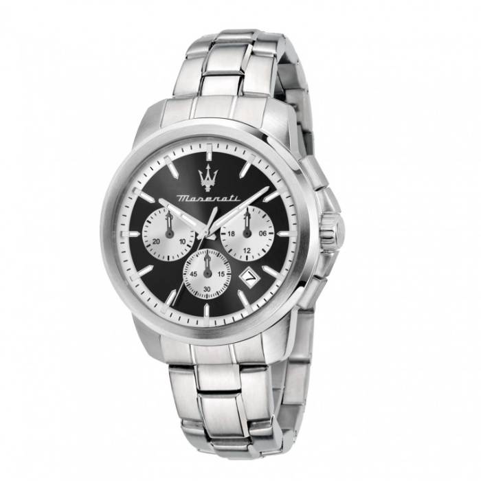 Orologio Uomo Maserati Successo Acciaio Quarzo Nero Crono Data R8873621052