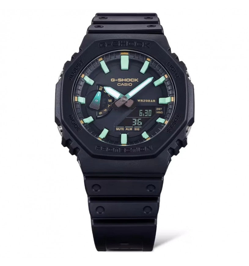 Orologio Uomo Casio G-Shock Quarzo Analogico Digitale Nero Verde GA-2100RC-1AER