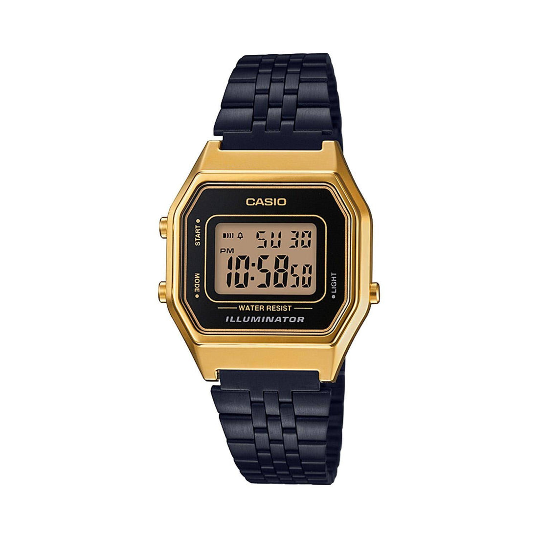 Orologio Donna Acciaio Casio Vintage Digitale Quarzo Nero Dorato LA680WEGB-1ADF