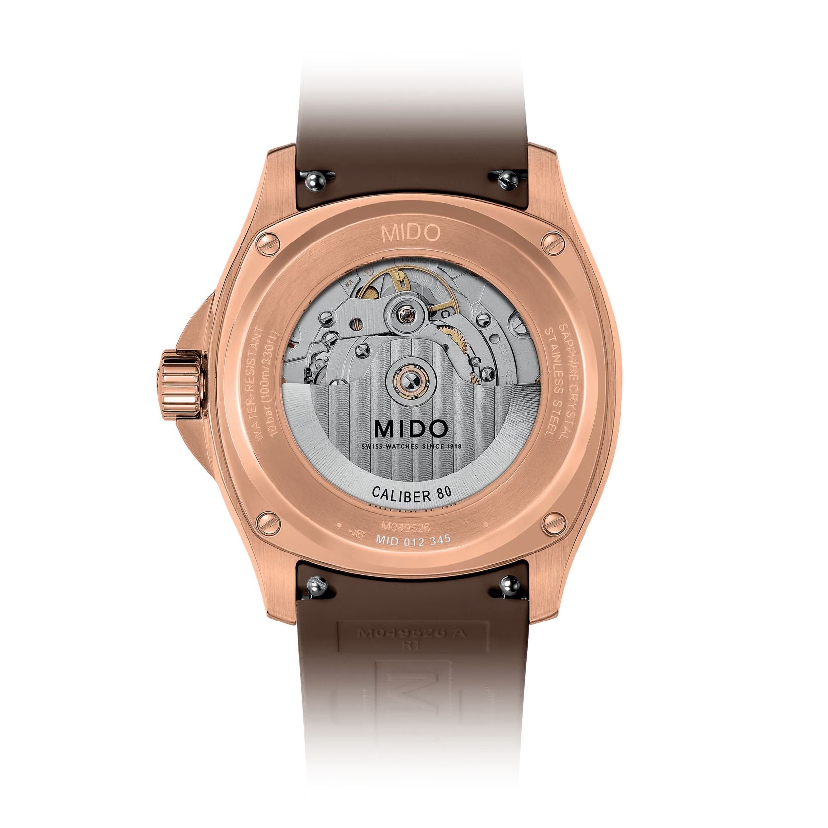 Orologio Uomo Mido Rosè Multifort TV Gran Data Cioccolato M0495263729100