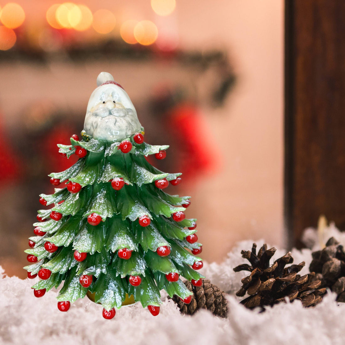 Albero di Natale Innevato Capodimonte Babbo Natale 36cm CAP42