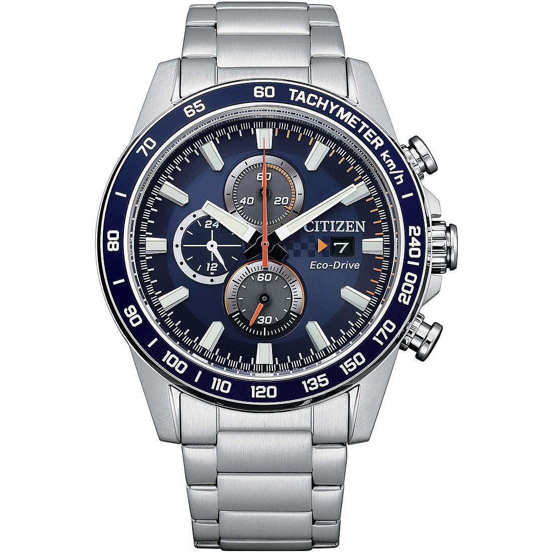 Orologio Uomo Acciaio CITIZEN  Eco Drive Racing Data Crono Quarzo CA0780-84L