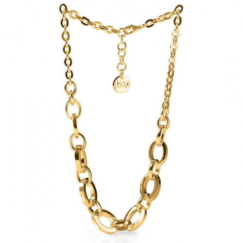 Collana Donna Unoaerre Bronzo Lucido Dorato Catena Squadrata Girocollo 512201
