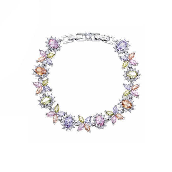 Bracciale Donna Ottaviani Rodiato Zirconi Colorati 501276B