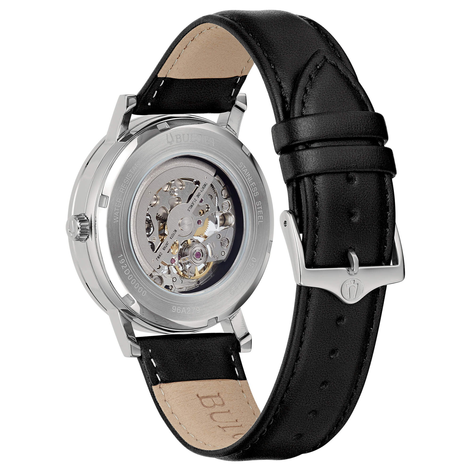 Orologio Uomo Bulova Automatico Clipper Skelethon Acciaio Open Heart Nero 96A279