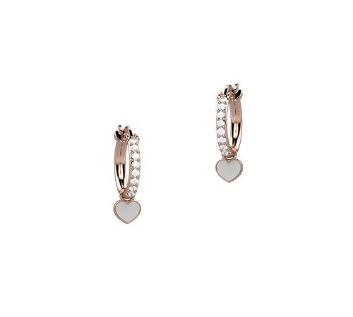 Orecchini Bambini Nanàn Argento 925 Cerchietto Zirconi Cuore NAN0358