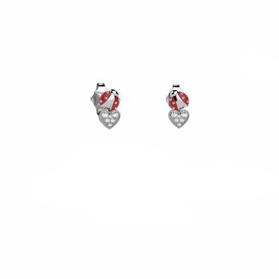 Orecchini Bambina Nanàn Argento 925 Cuore Coccinella NAN0622