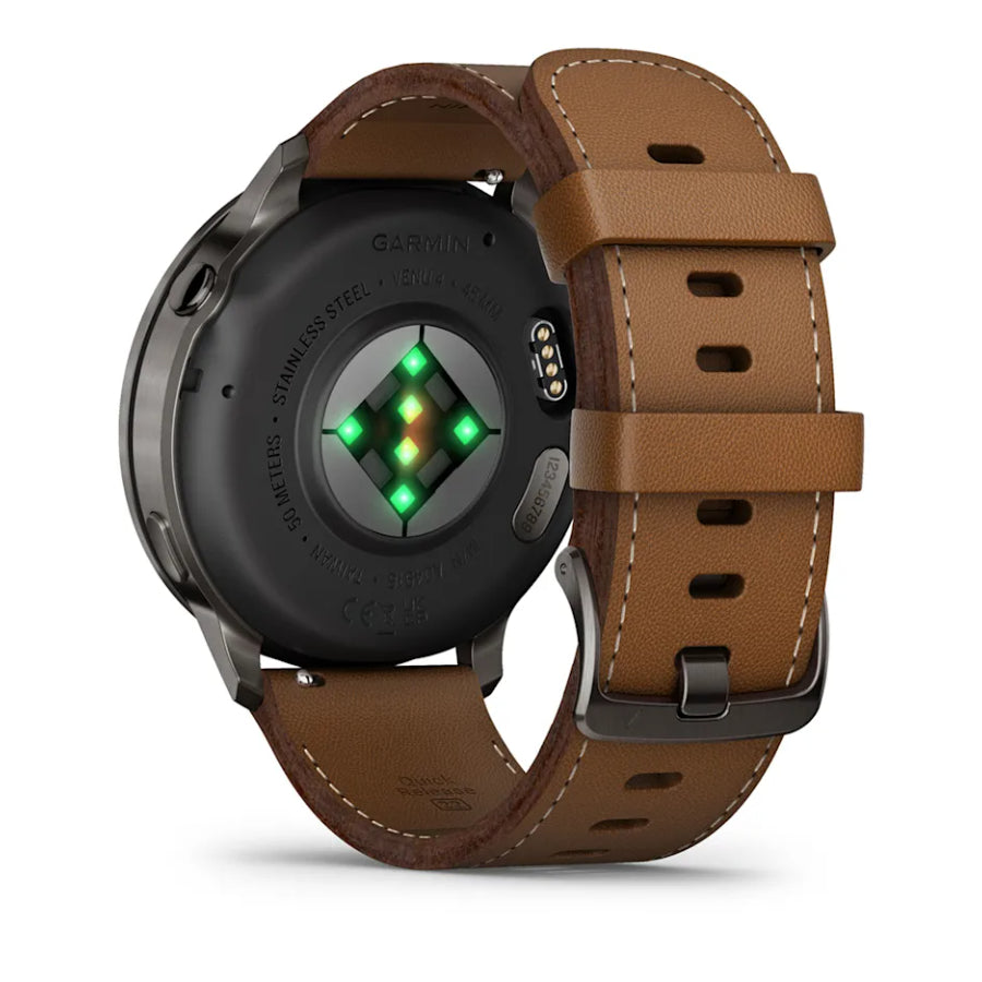 Orologio Garmin Smartwatch Venu 4 - 45 mm Pelle Marrone 010-03014-03