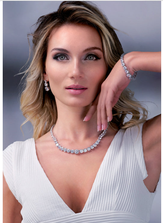 Orecchini Donna Ottaviani Bronzo Argentato Con Zirconi Bianchi 500906O