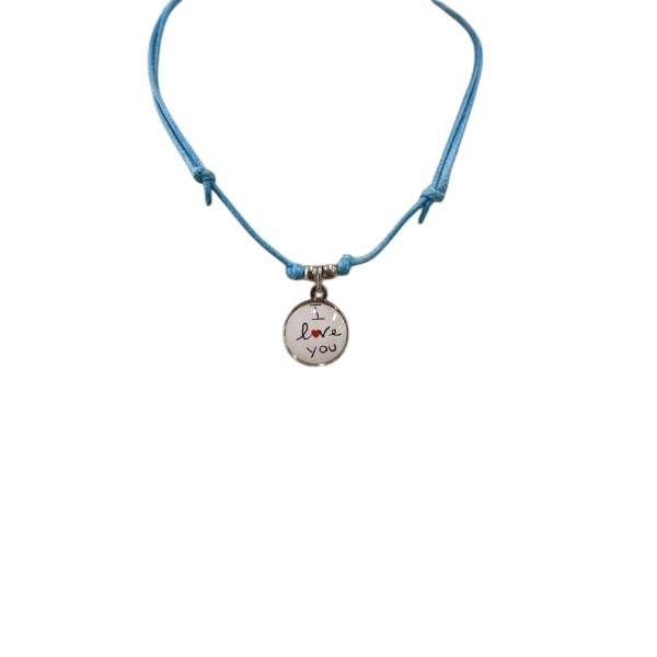 Collana Donna Re Mida Cordino Pendente Argento I LOVE YOU