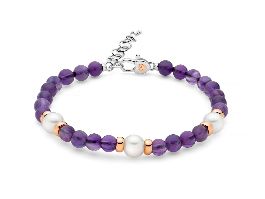 Bracciale Donna Miluna Terra Mare Ametista e Perla PBR3554