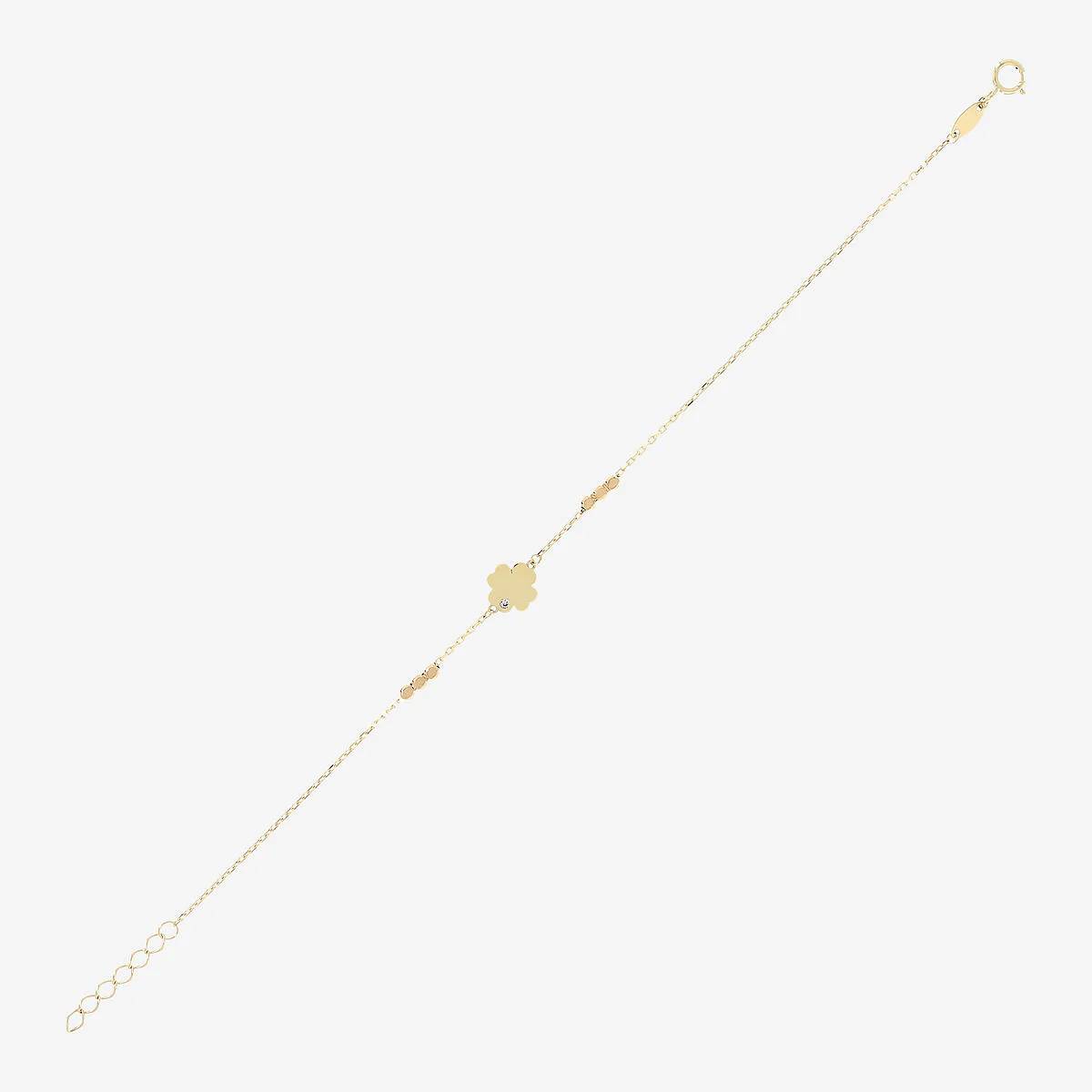Bracciale Donna Milor Gold 9 KT Quadrifoglio Biglie Zircone WSGD90297.YG