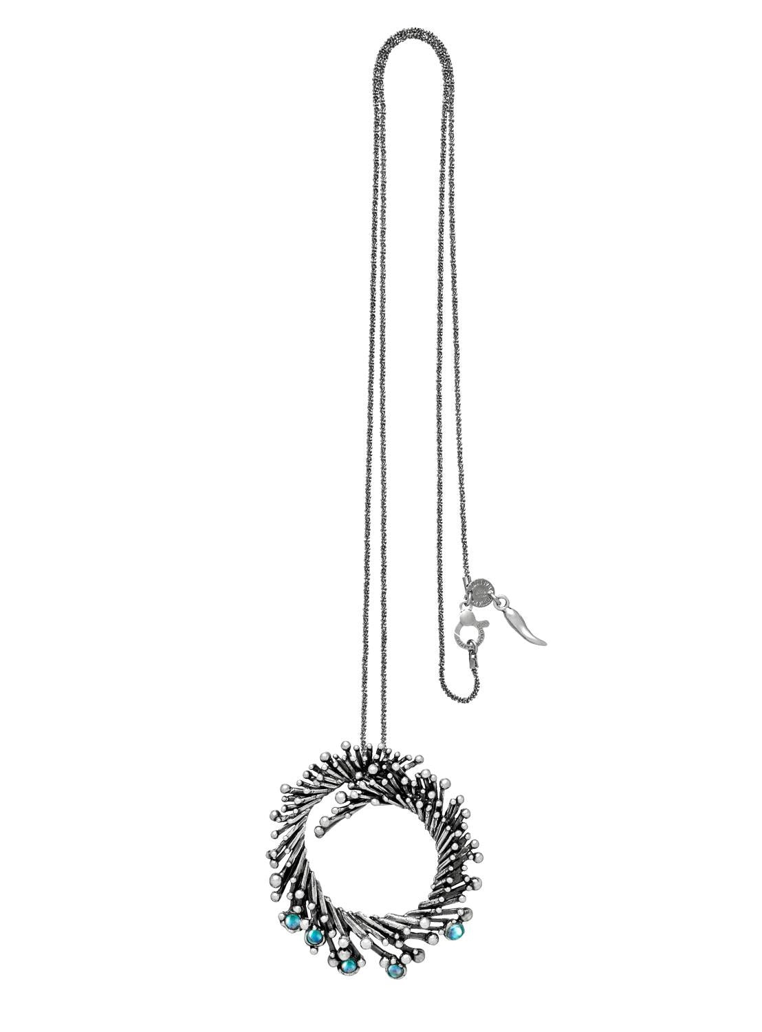 Collana Donna Giovanni Raspini Argento 925 Lunga Ciondolo Fireworks Quarzi 11665