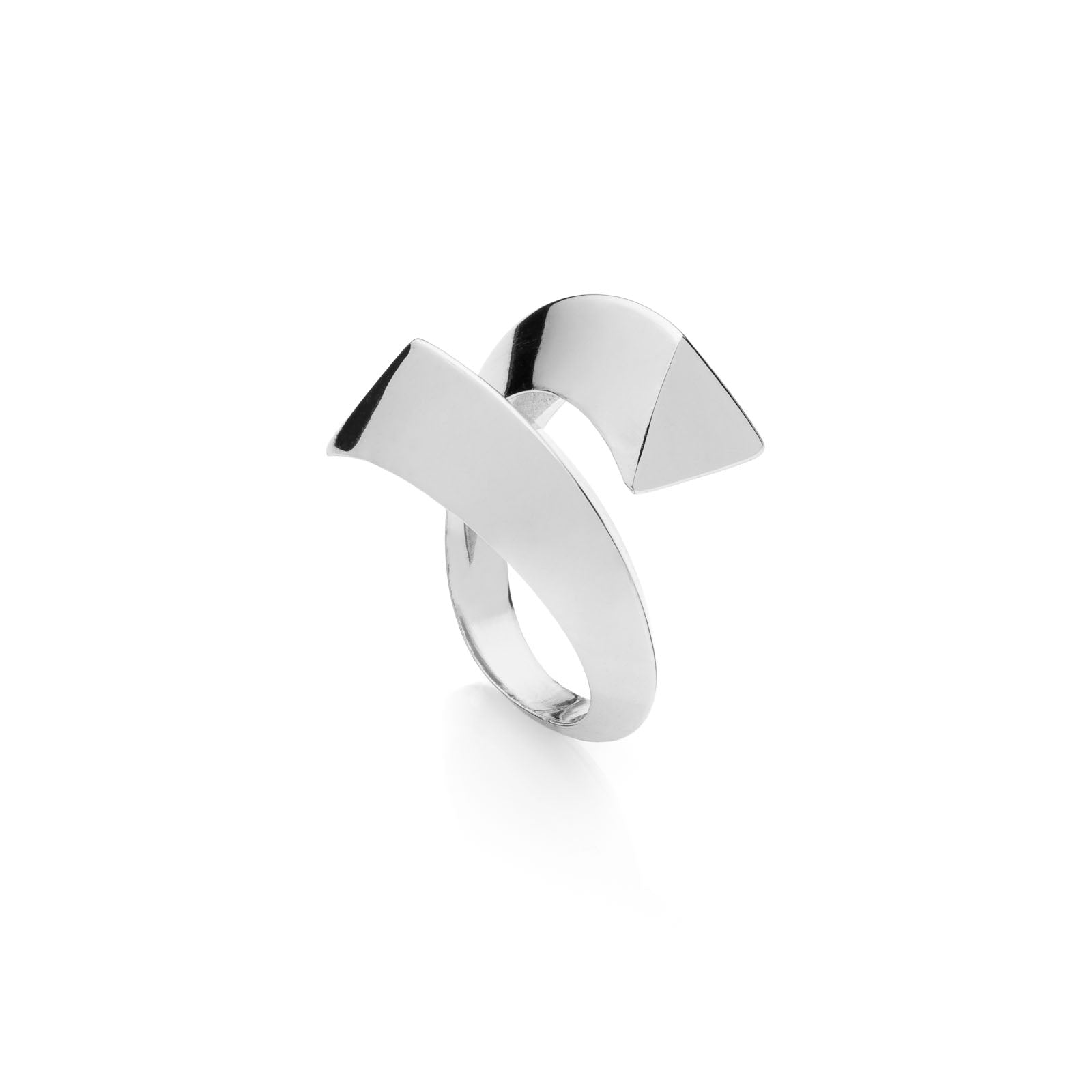 Anello Donna Unoaerre Bronzo Argentato Lastra Cerchio Lucido Misura Regolabile 540196