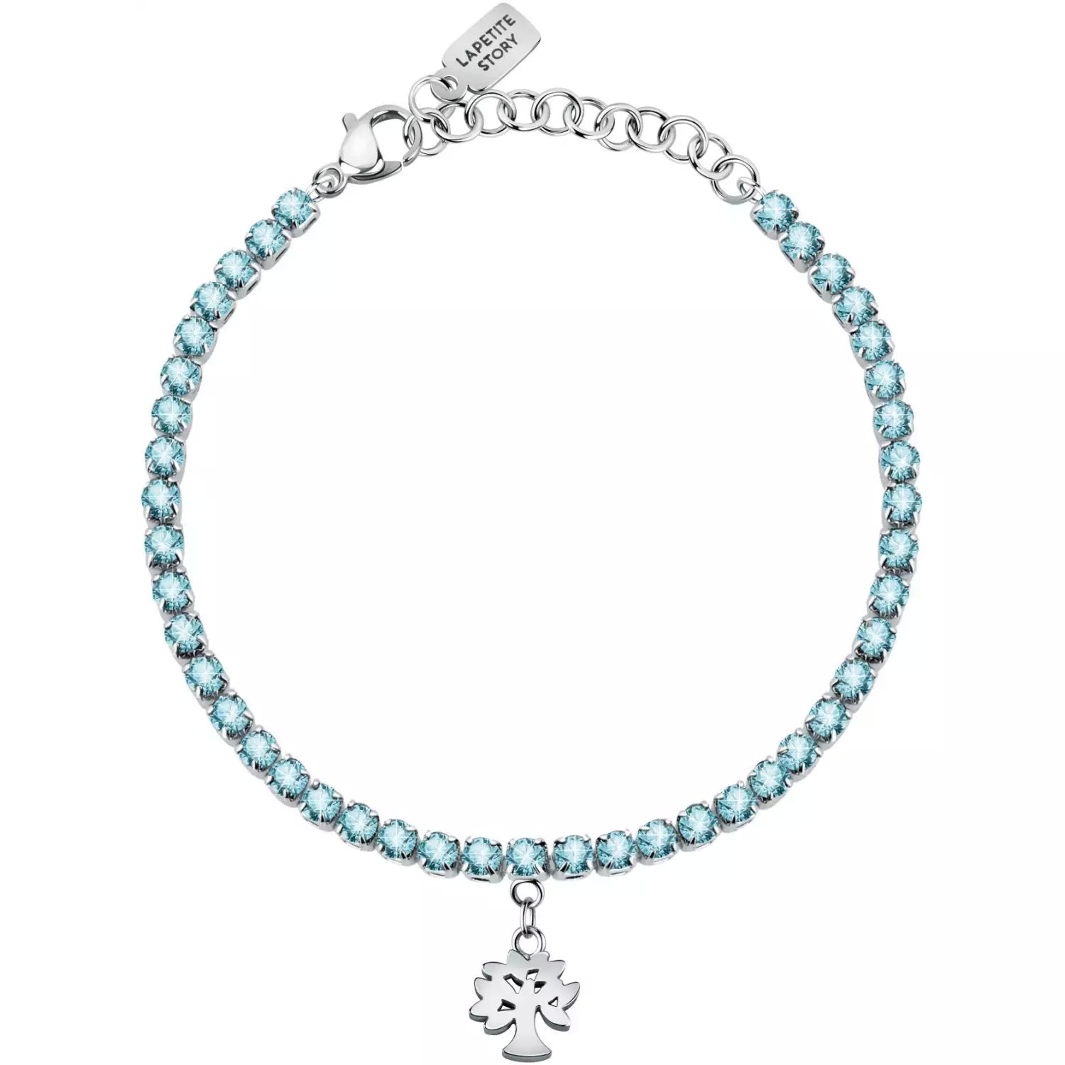 Bracciale Donna La Petite Story Acciaio Cristalli Celesti Family  LPS05ASF32