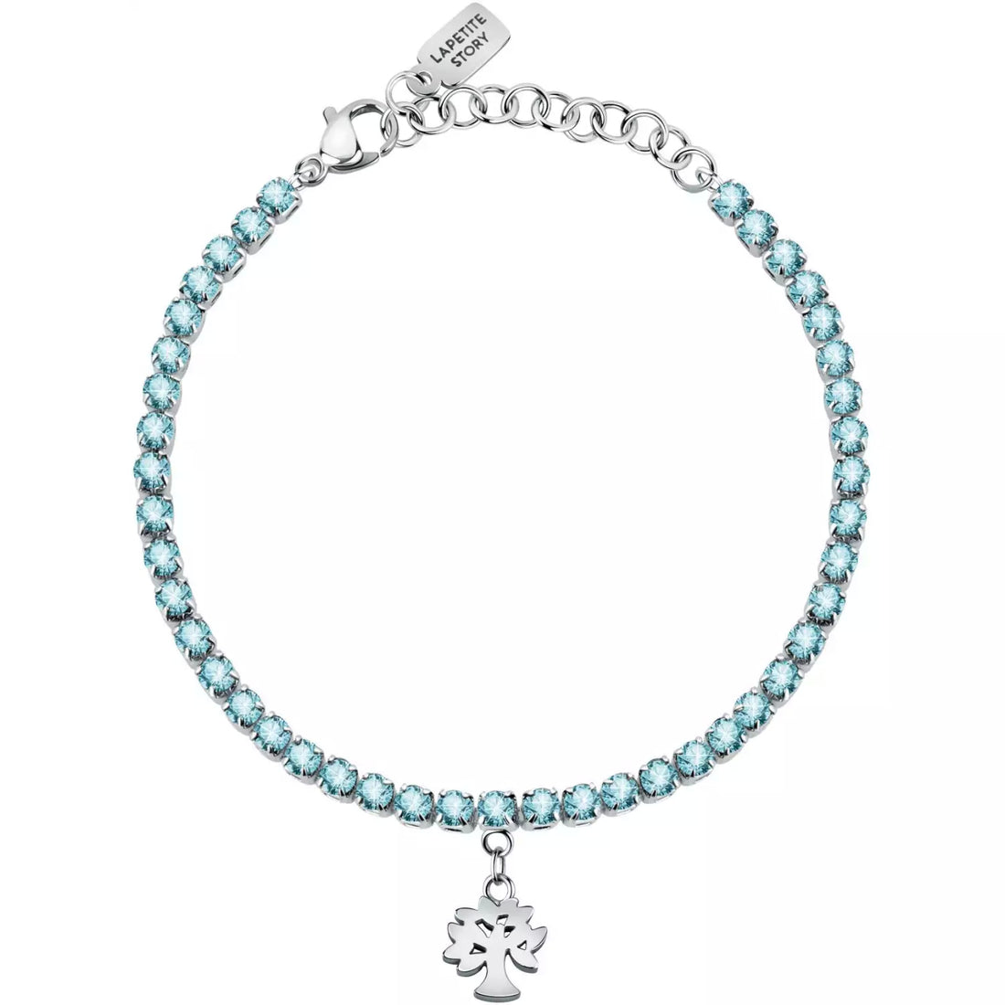 Bracciale Donna La Petite Story Acciaio Cristalli Celesti Family  LPS05ASF32