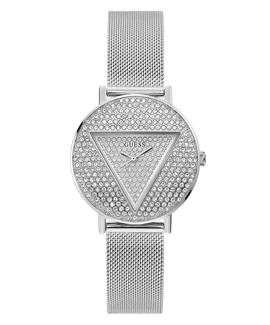 Orologio Donna Guess Quarzo Solo Tempo Zirconi Acciaio Maglia Milano GW0477L1