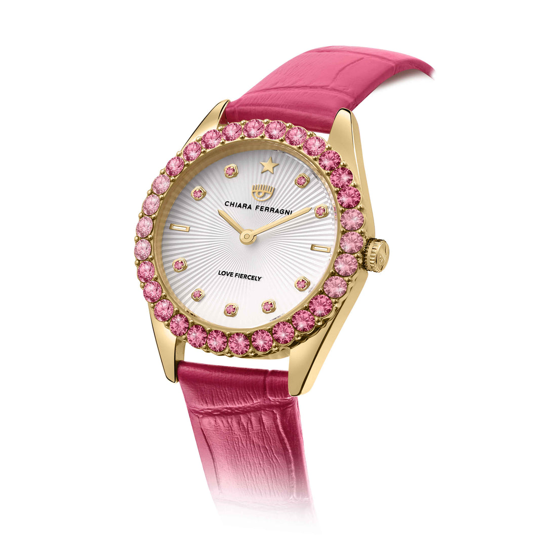 Orologio Donna Chiara Ferragni Quarzo Solo tempo Acciaio Dorato Zirconi Rosa