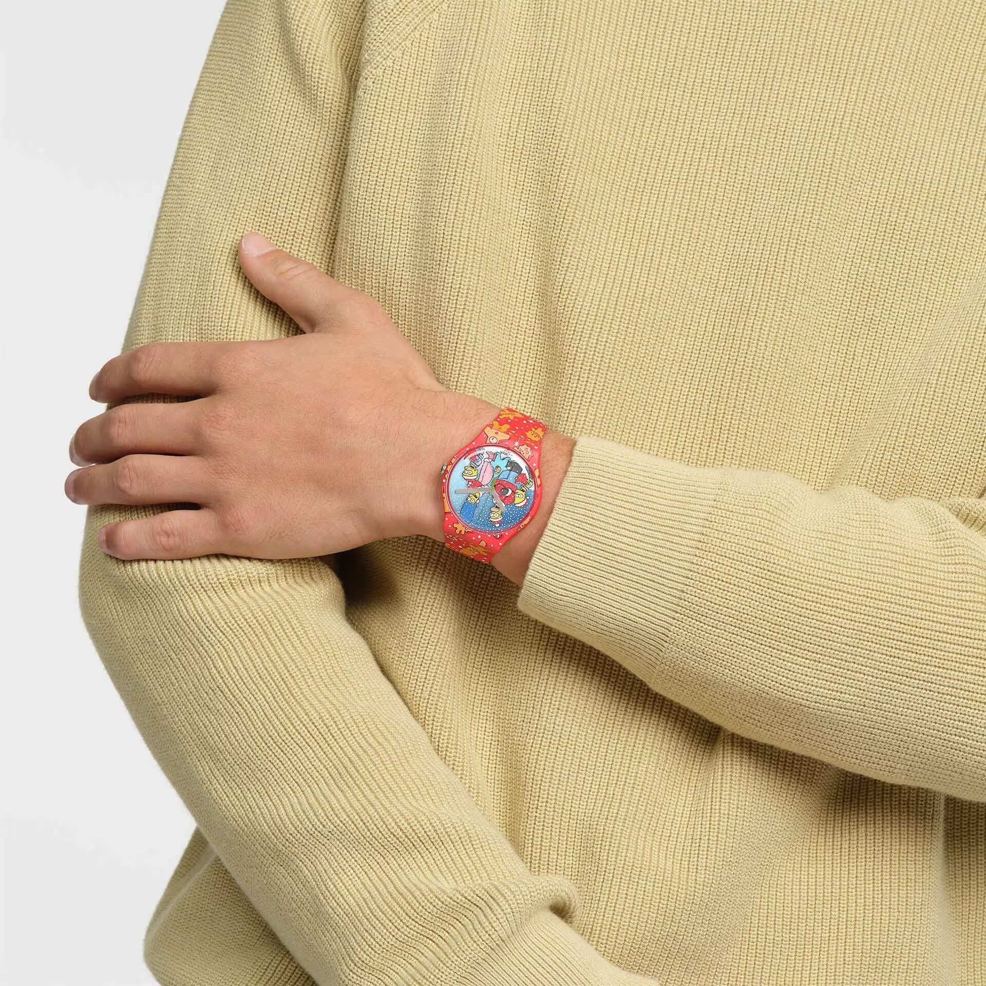 Orologio Unisex Swatch The Simpson Natale Quarzo Solo Tempo SUOZ361