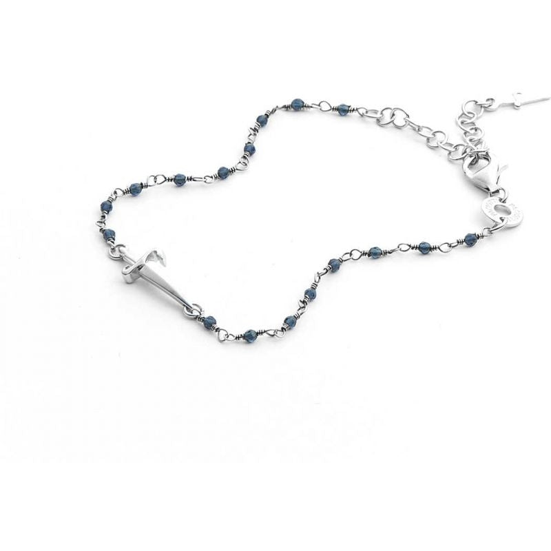 Bracciale Uomo Cesare Paciotti Little Smile Argento Spadino Sfere Blu
