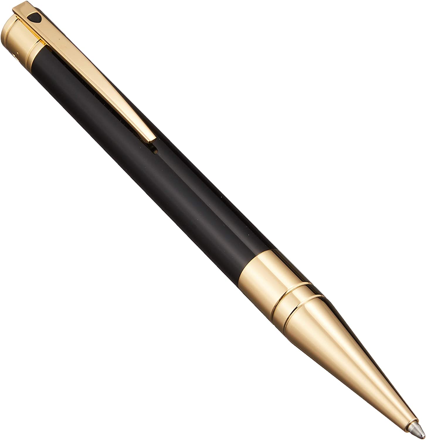 Penna Uomo Dupont Biro Acciaio Dorato D-INITIAL Lacca Nera 265202