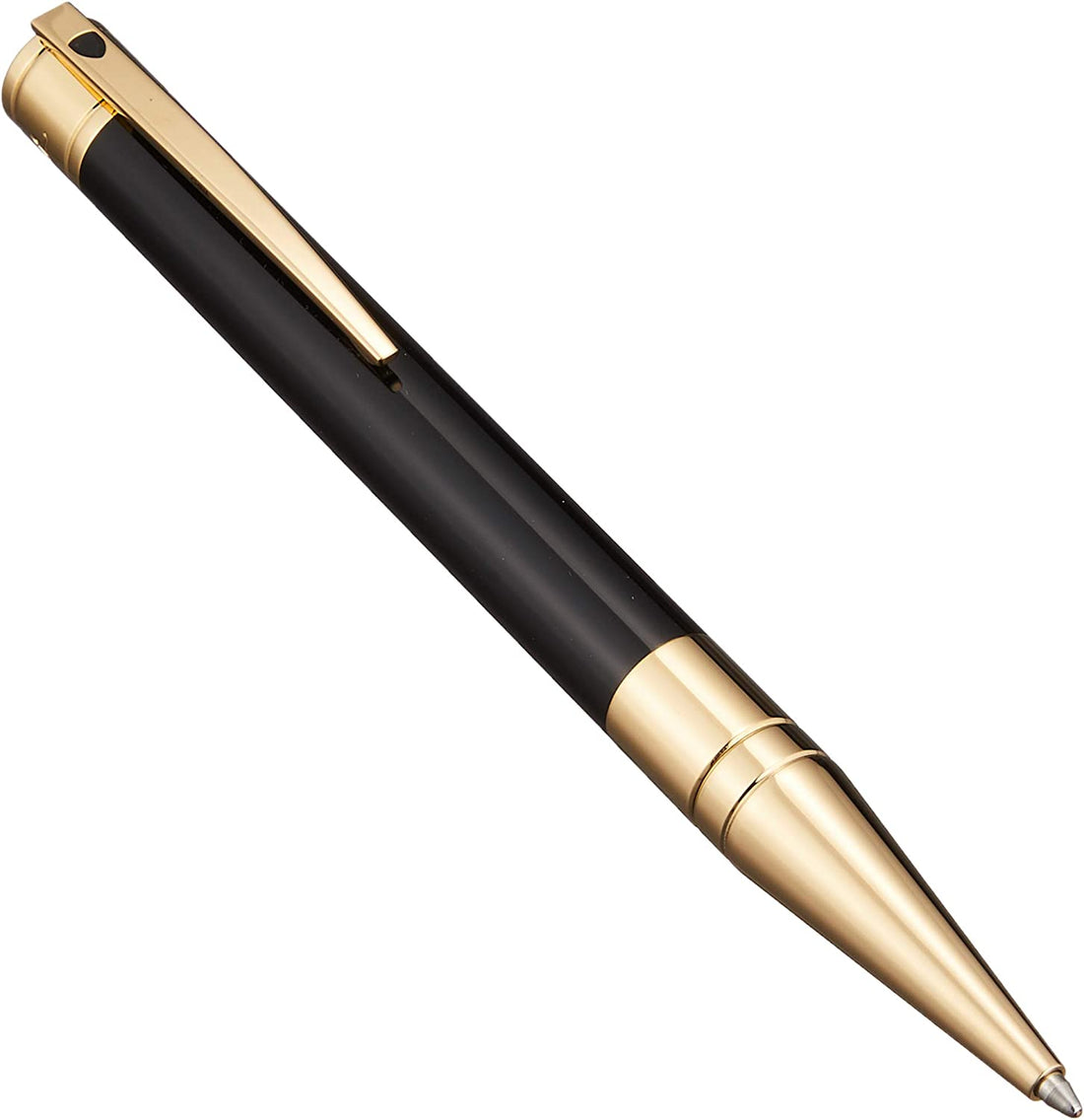 Penna Uomo Dupont Biro Acciaio Dorato D-INITIAL Lacca Nera 265202