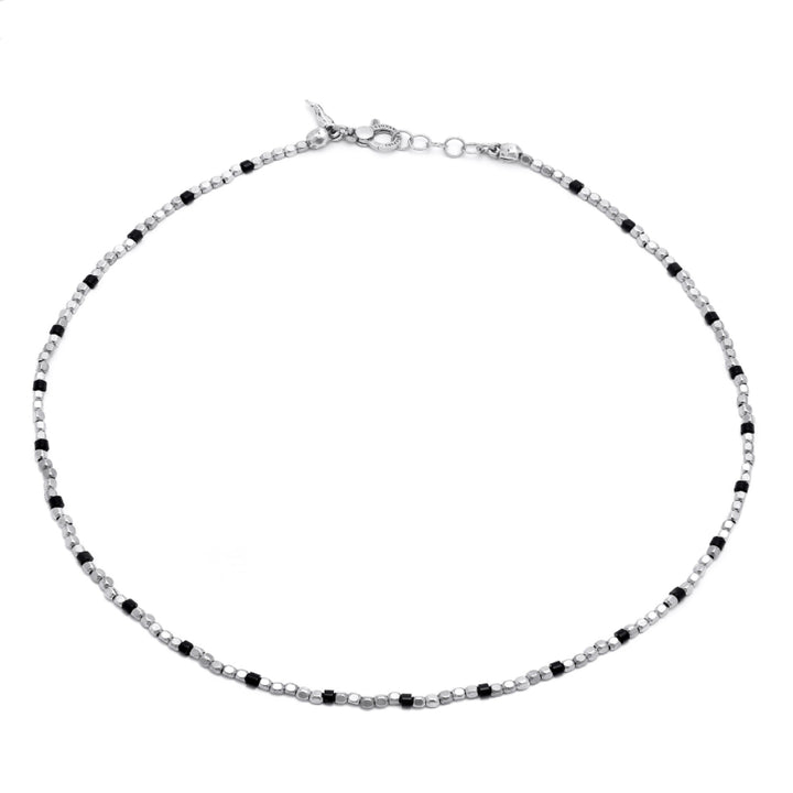 Collana Uomo Giovanni Raspini Argento 925 Dadini Onice Nero Biglie Lucide 11647