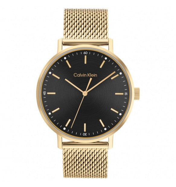 Orologio Uomo Calvin Klein Quarzo Maglia Milano Acciaio dorato CK25200049