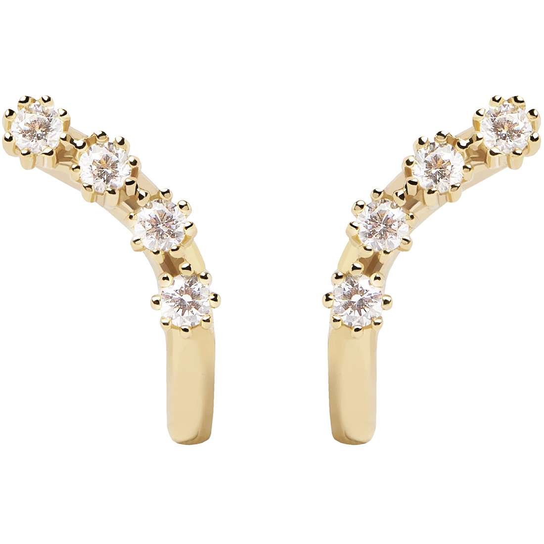 Orecchini Donna PDPaola Argento Dorato 925 Zirconi Colorati AR01-474-U