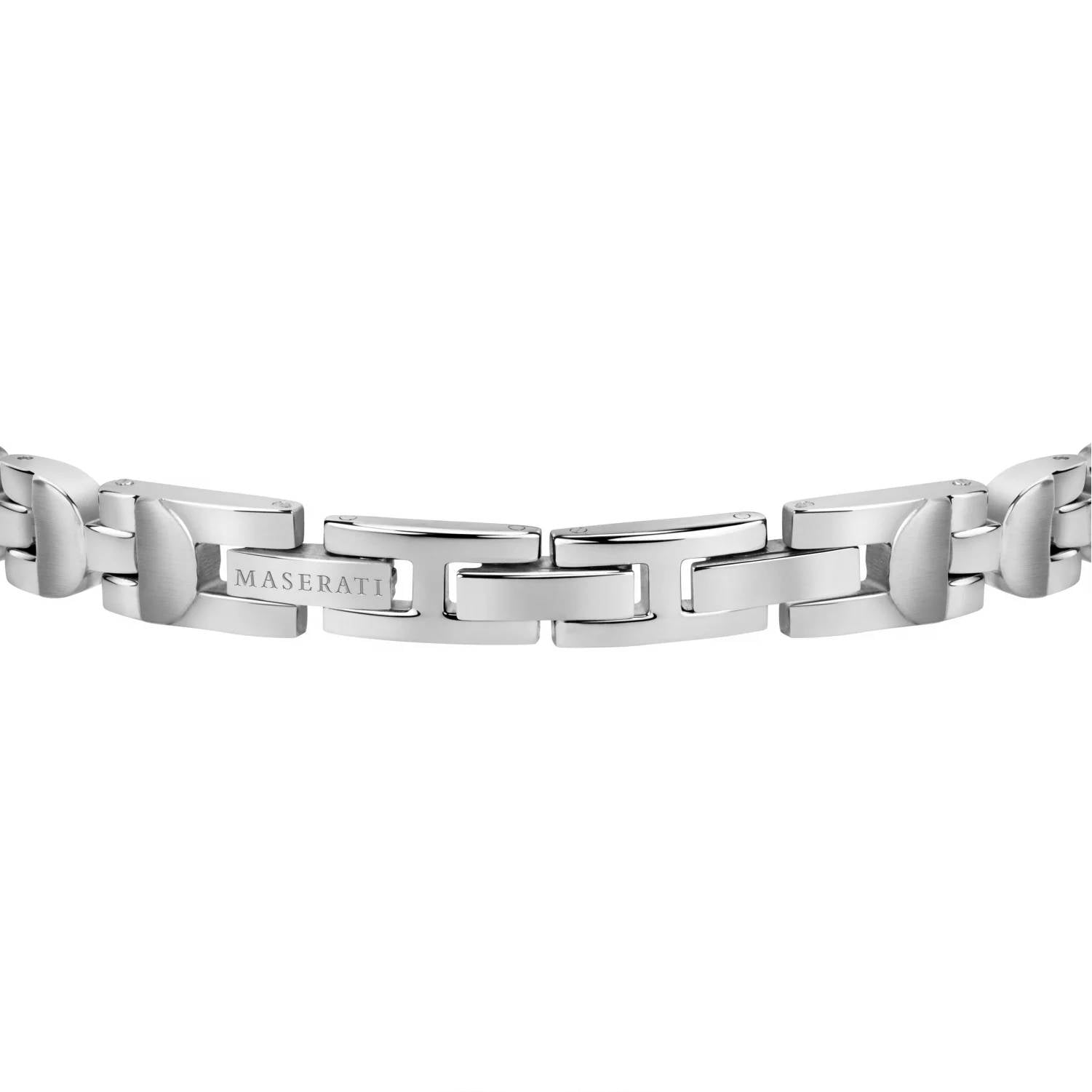 Bracciale Uomo Acciaio Maserati Logo Centrale Inciso Nero Viti Nere JM419ARZ02
