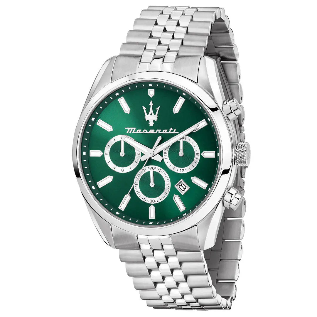 Orologio Uomo Maserati Acciaio Lucido Quarzo Verde Data R8853151023
