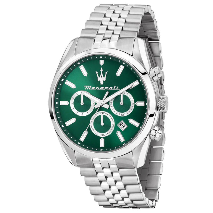 Orologio Uomo Maserati Acciaio Lucido Quarzo Verde Data R8853151023