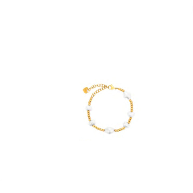 Bracciale 4US Cesare Paciotti Acciaio Dorato Con Biglie e Perle 4UBR8070W