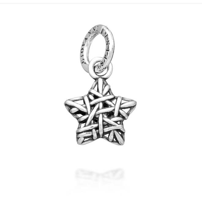Charm Donna Giovanni Raspini Argento 925 Stella Intrecci Realizzata A Mano 11609