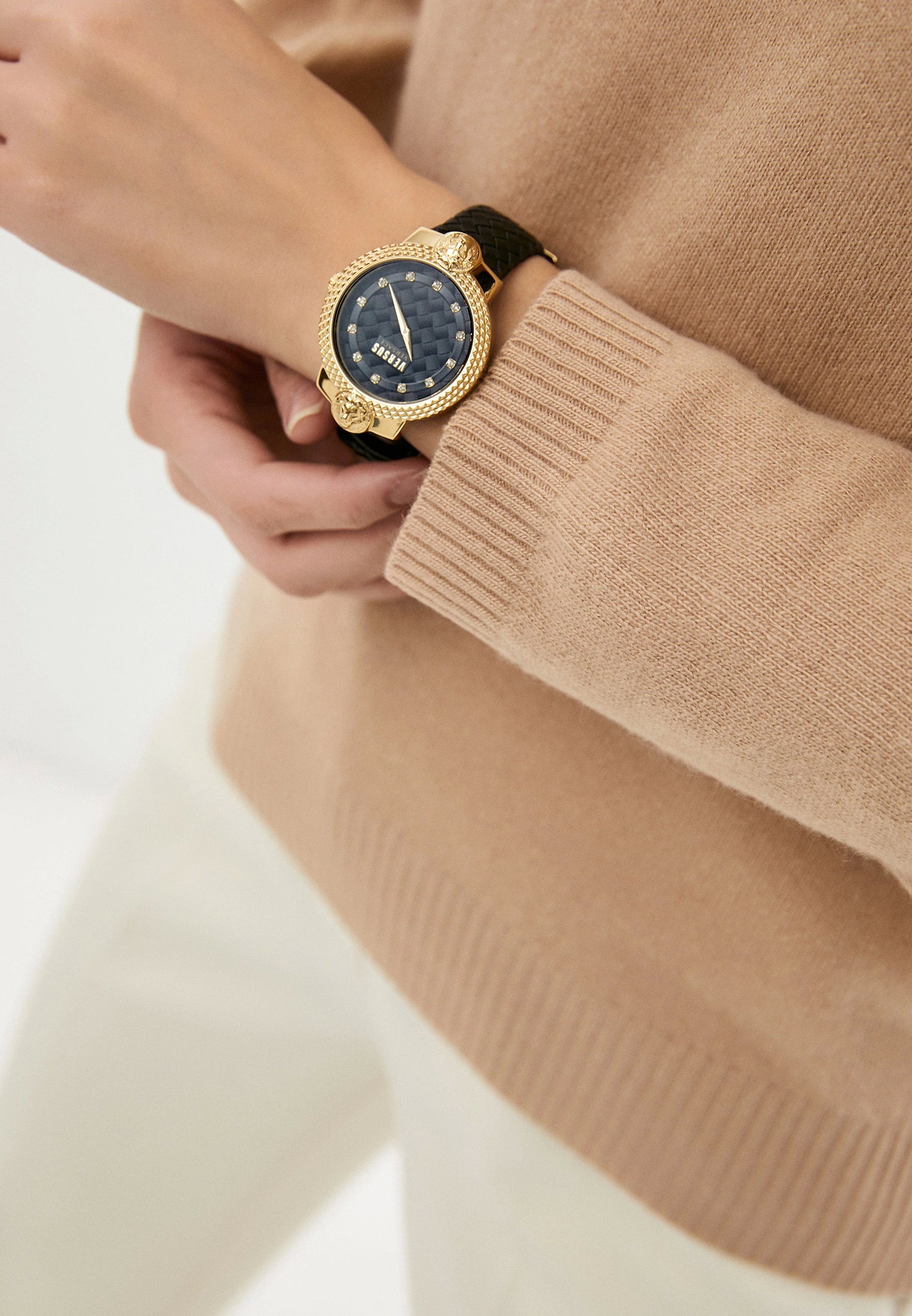 Orologio Donna Versus By Versace Quarzo Solo Tempo Acciaio Dorato Pelle VSPLK1220