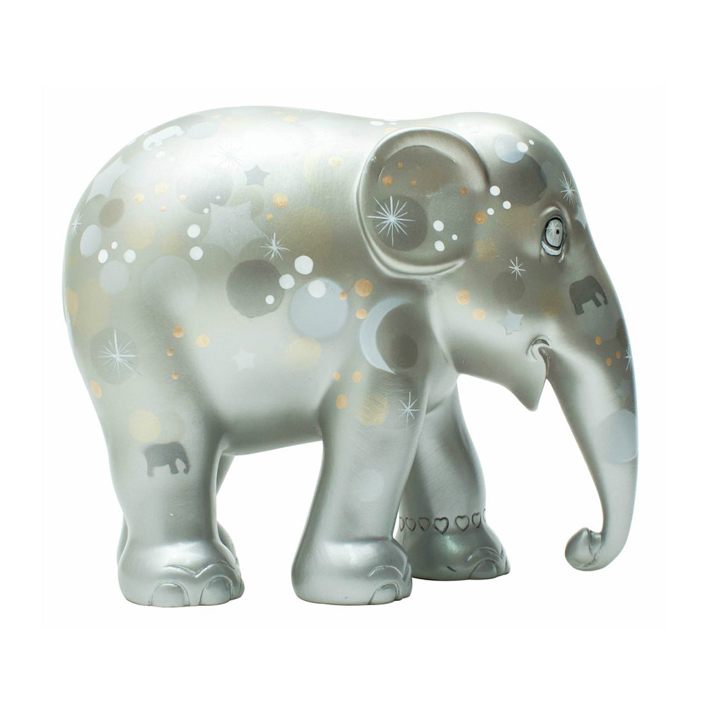 Scultura Elefante Onlylux Sparkling Celebration Silver 20 cm Dipinto A Mano 8858831241183