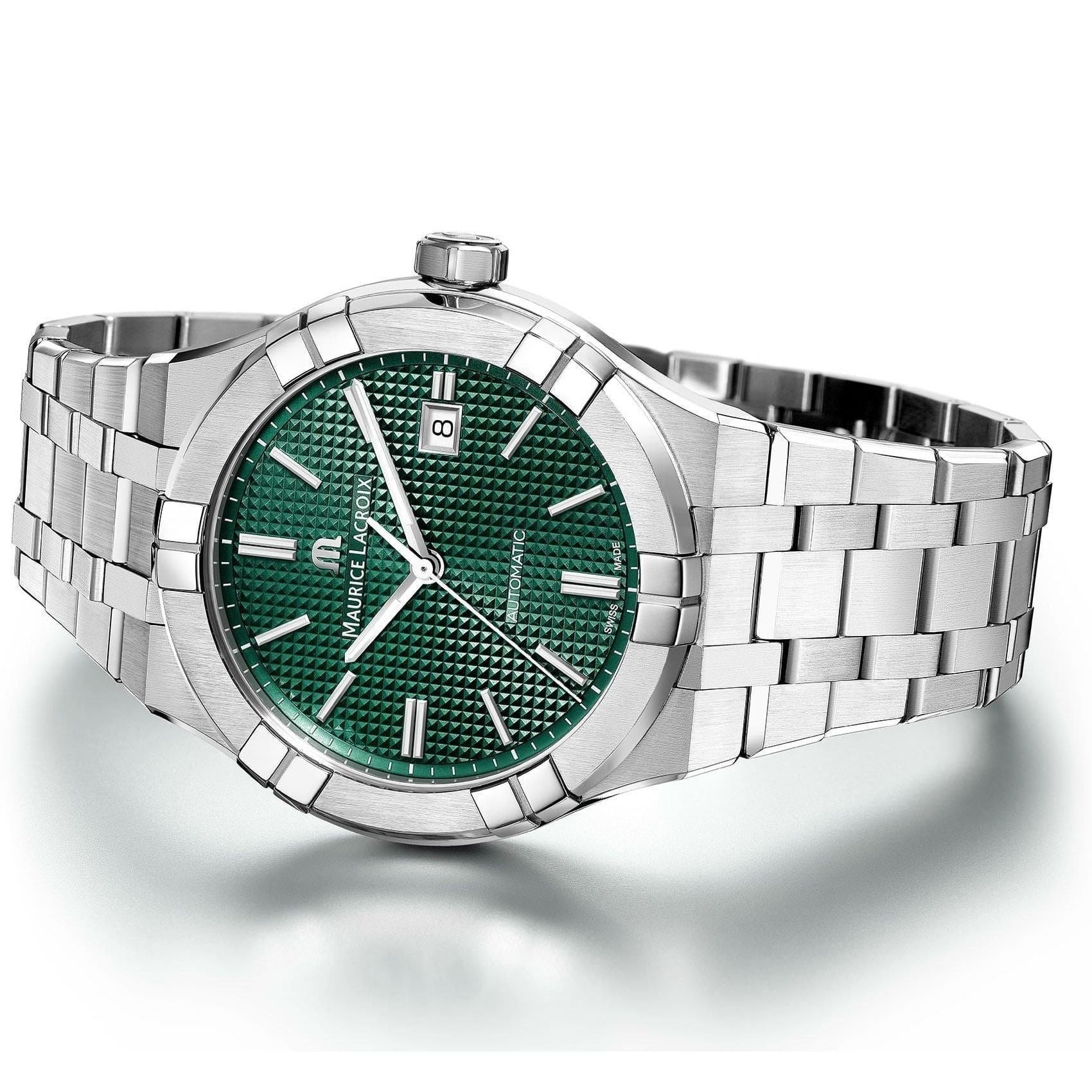 Orologio Uomo Maurice Lacroix Aikon Data Automatico Verde AI6008-SS002-630-1