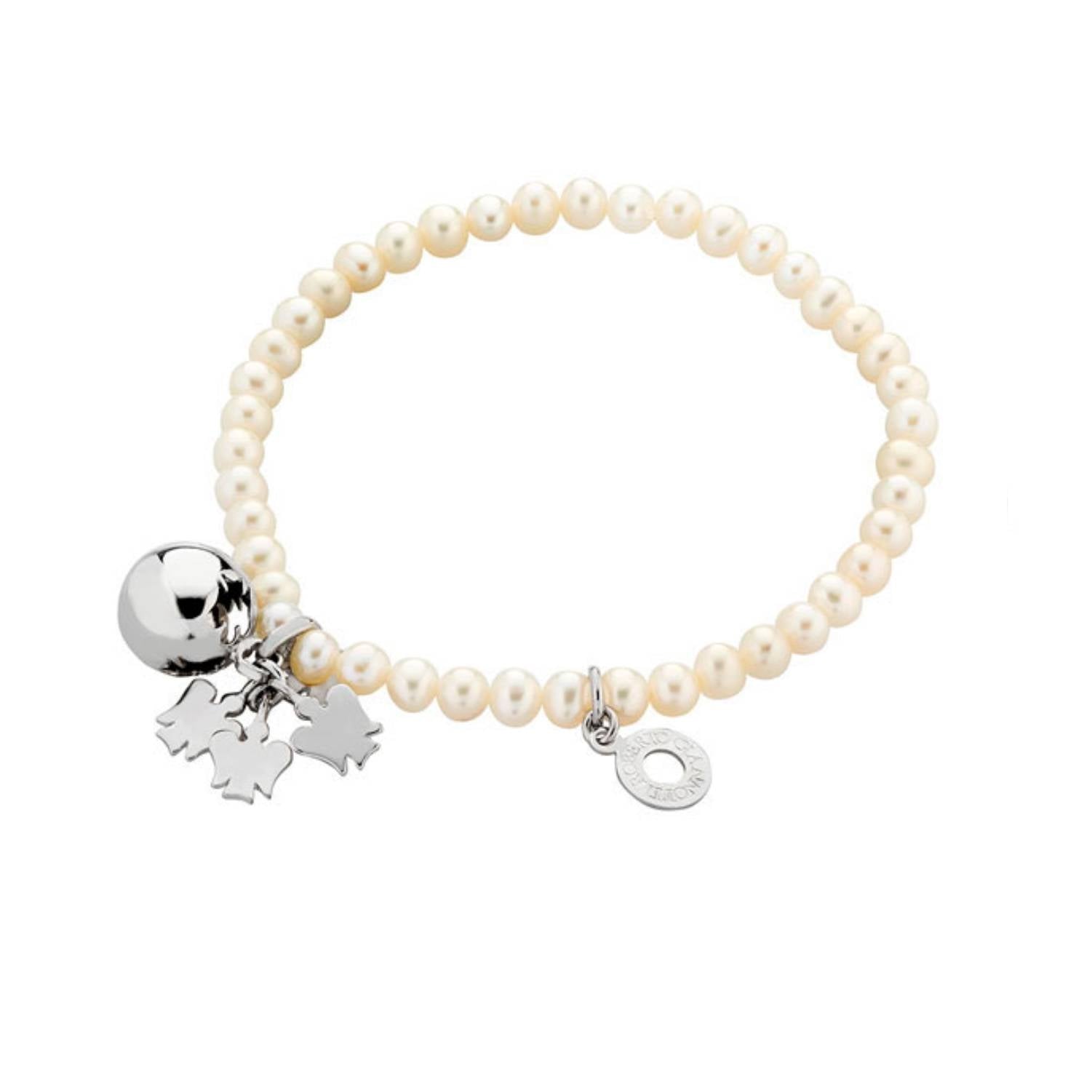 Bracciale Donna Argento 925 Roberto Giannotti Chiama Angeli Perle Zirconi SFA 85