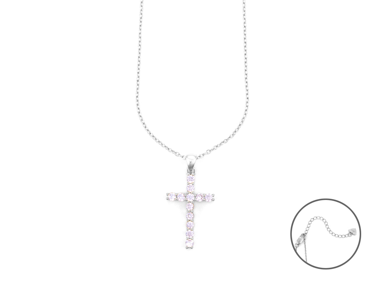 Collana Donna 4US Cesare Paciotti Acciaio Croce Zirconi Rosa 4UCL5687W