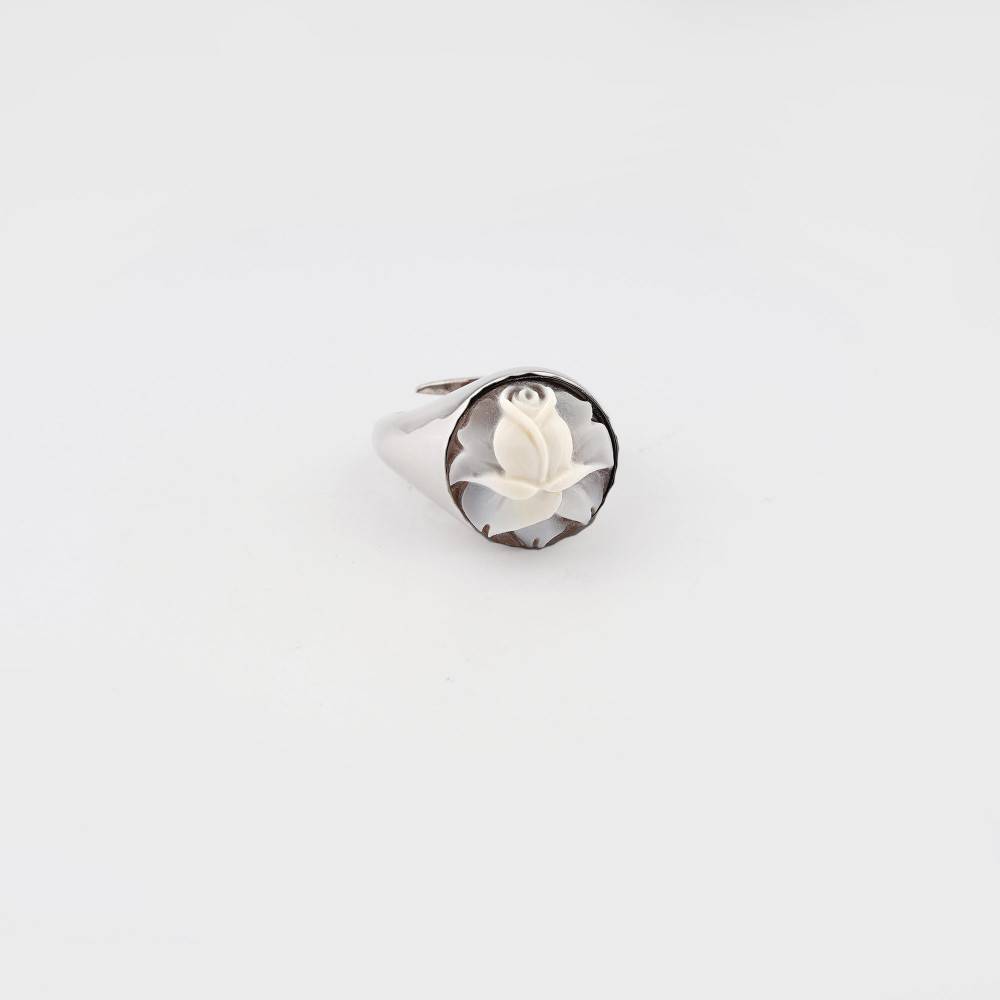Anello Donna Cameo Italiano Argento 925 Fiore Tulipano A25-100911