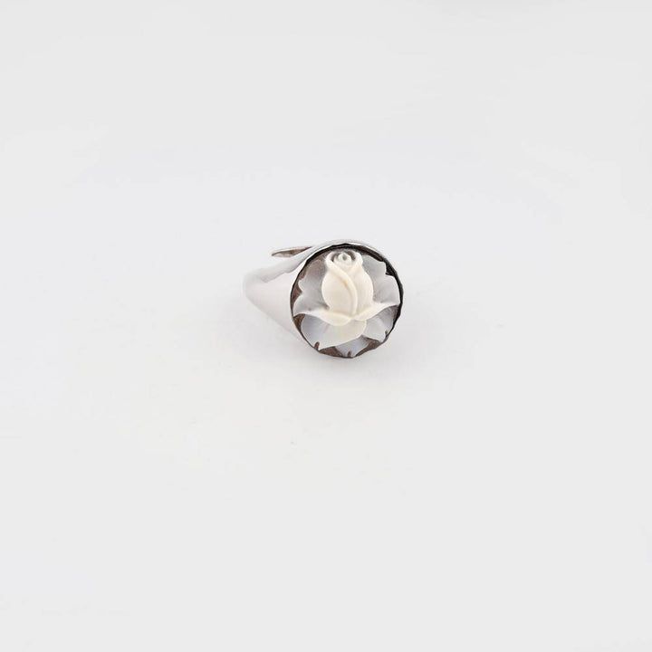 Anello Donna Cameo Italiano Argento 925 Fiore Tulipano A25-100911