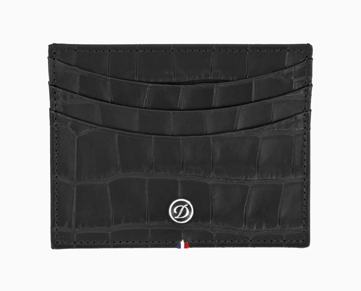 Portacarte Di Credito Dupont Pelle Nera Effetto Coccodrillo Dandy 180068