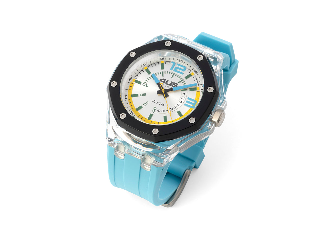 Orologio Uomo 4US Cesare Paciotti Quarzo Solo Tempo Gomma Turchese T4ST412