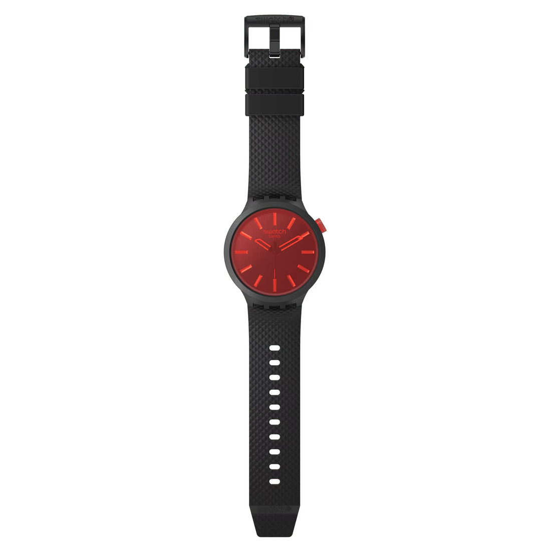 Orologio Unisex Swatch Big Bold Midnight Mode Quarzo Rosso Nero SB05B111