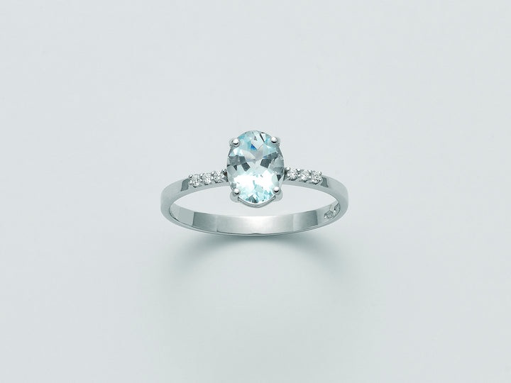 Anello Donna Miluna  ORO 750 con acquamarina e diamanti LID3289